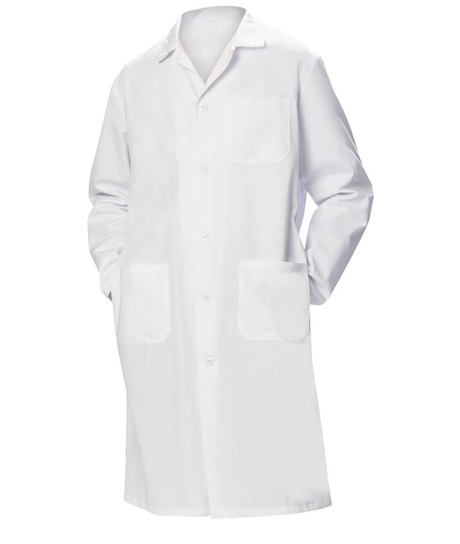 Fashion Seal Men's White X-Long Lab Coat, 65% Polyester / 35% Cotton, 3 Pockets, Long Sleeves, Each