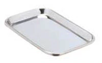 Miltex-Integra Instrument Tray, Size 10, Stainless Steel, 10" x 6-1/2" x 23/32", Rolled Edge, Each