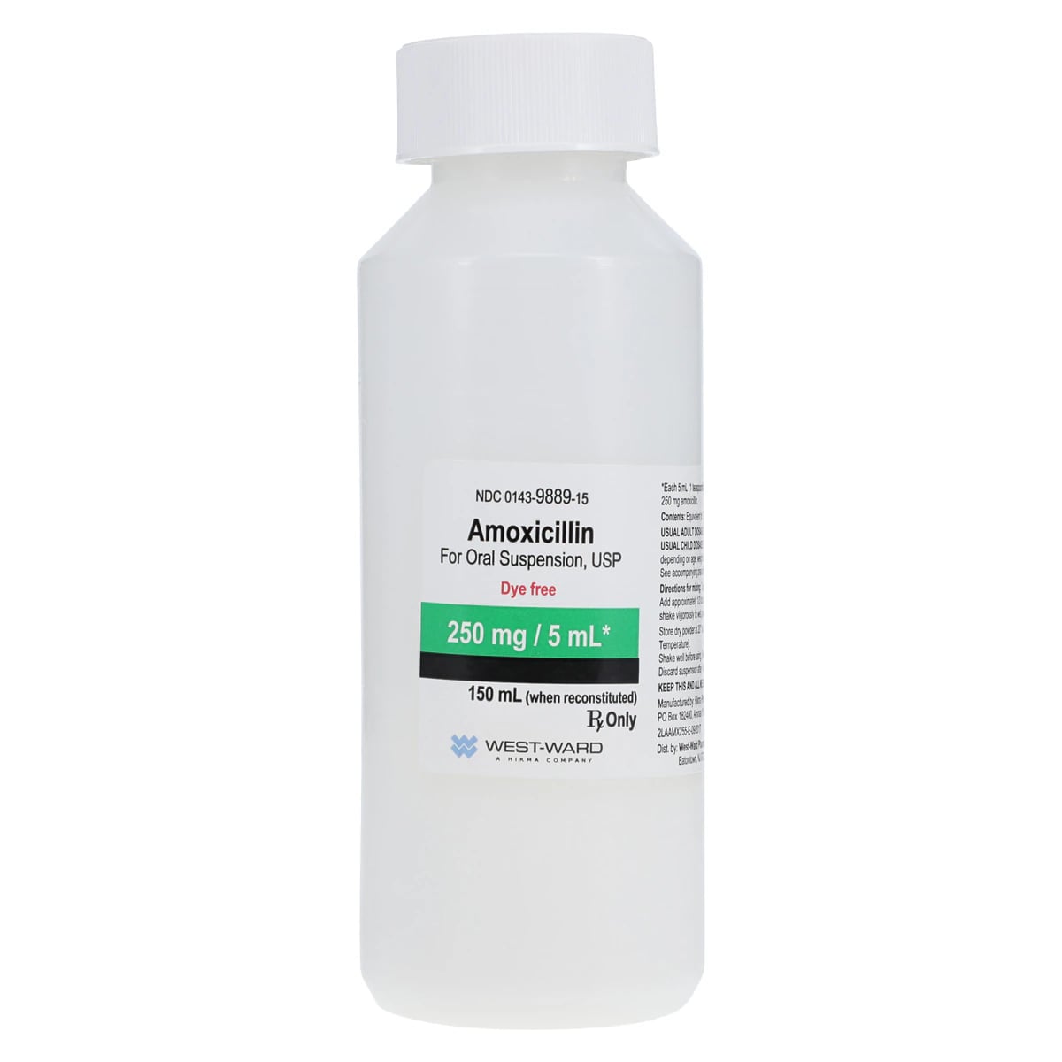 Amoxicillin Oral Suspension, 250mg/5mL, Dye Free, Tutti-Frutti, 150mL Bottle
