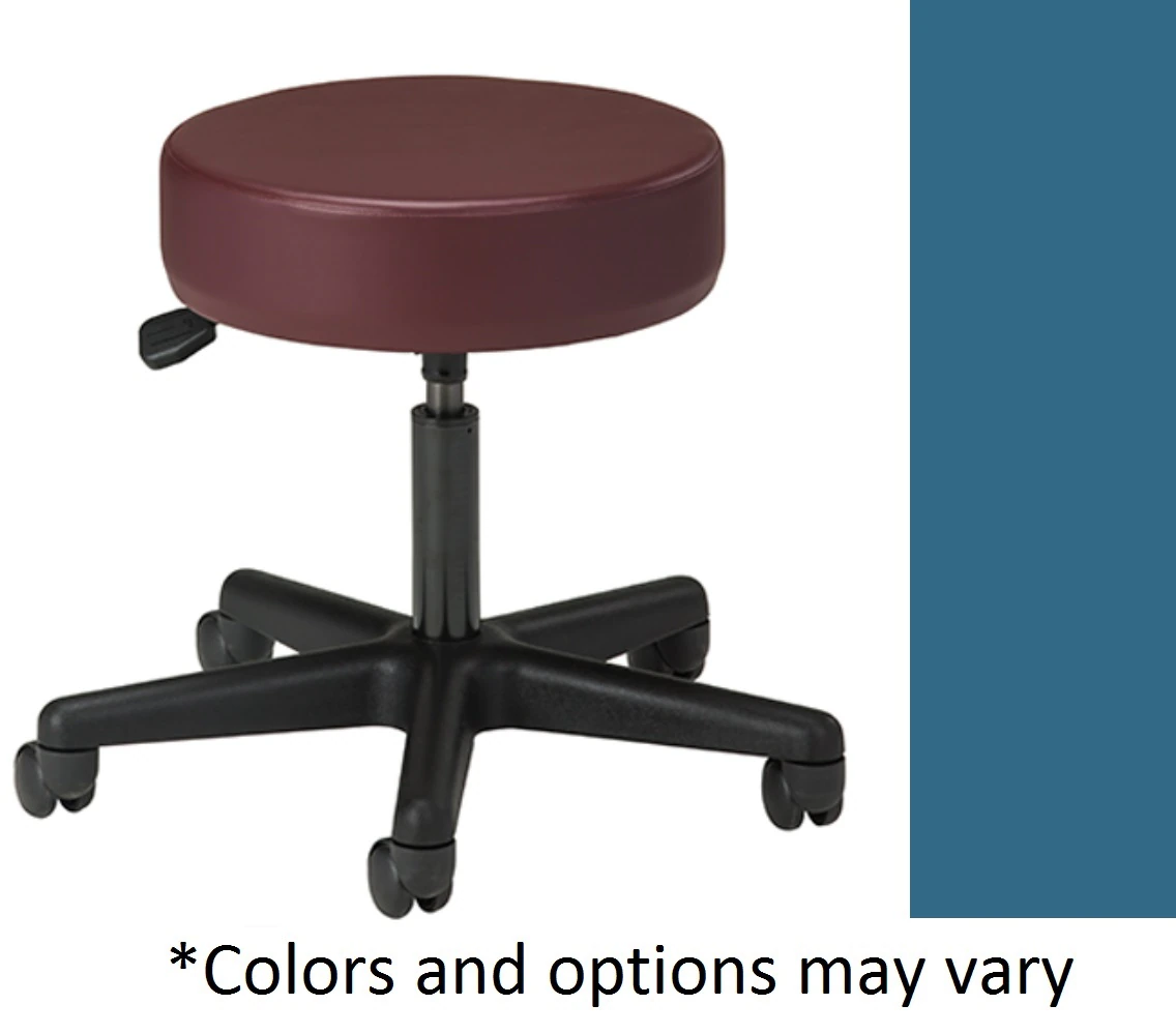 Clinton Industries Standard Series Exam Stool, Air Lift, Black Base, Wedgewood, 250 lb Capacity