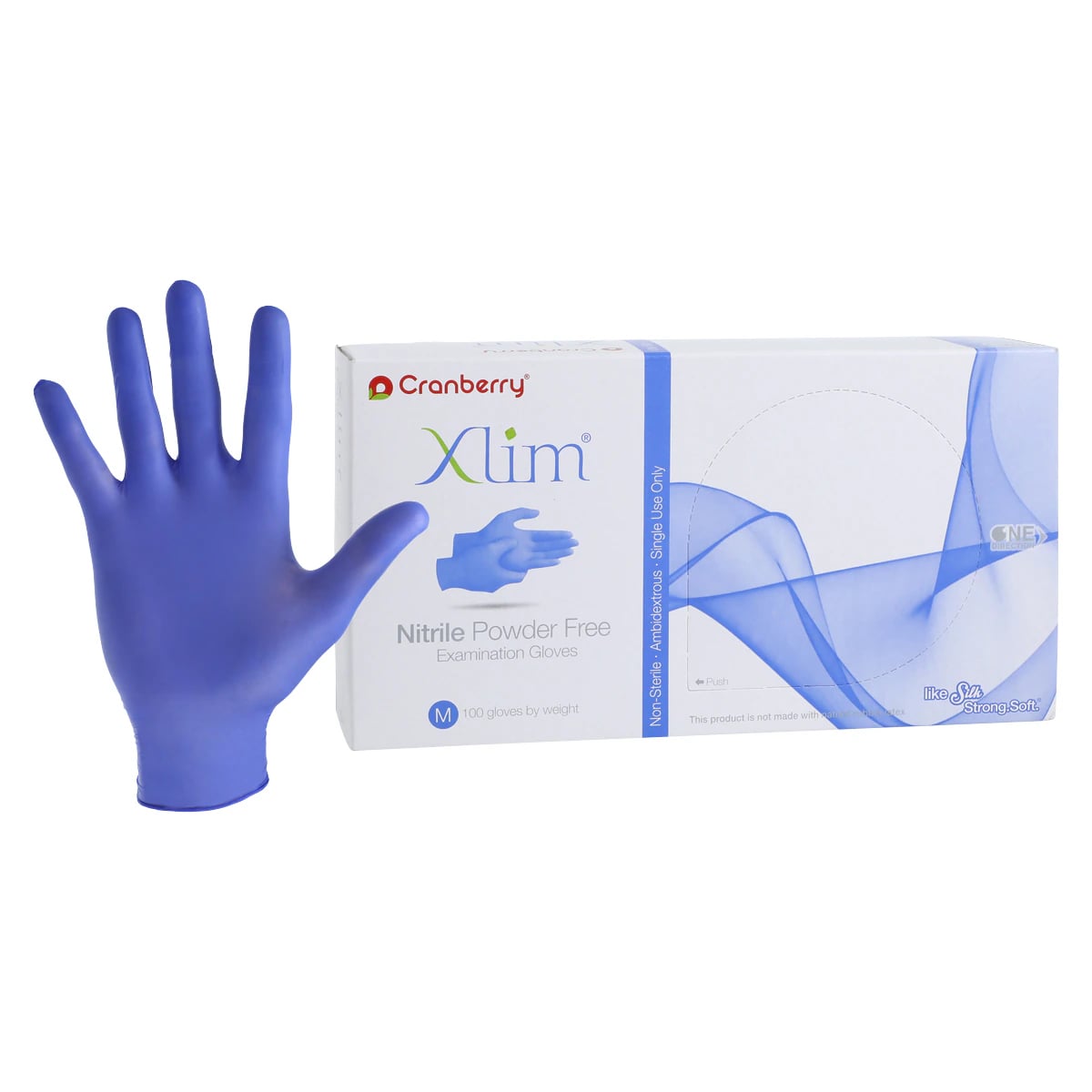 Cranberry Xlim® Powder Free Nitrile Exam Gloves, Neo Blue, Medium, 100/Box, CR3127