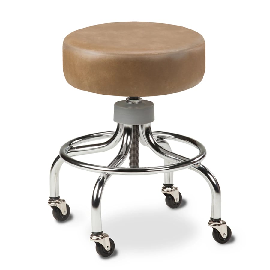Clinton Industries Chrome Series Exam Stool, Desert Tan, 250 lb Capacity