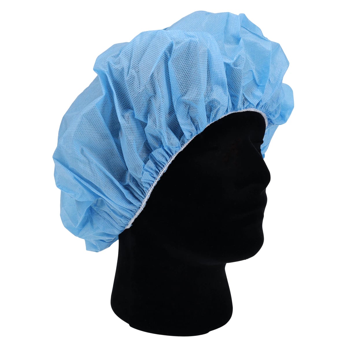 O & M Halyard Blue Tri-Layer Bouffant Cap, Large, Latex-Free, 300/Case