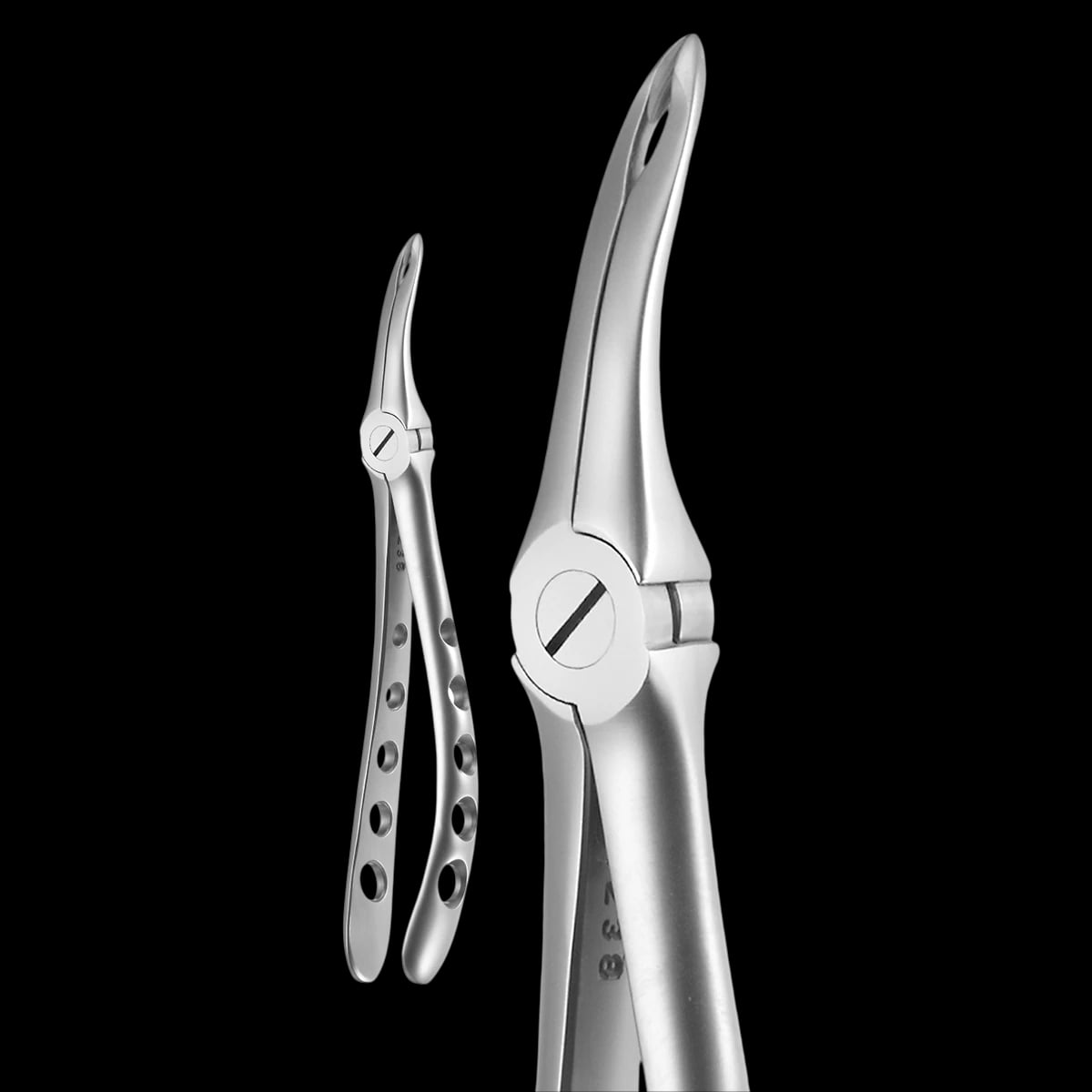 A. Titan Instruments X-TRAC Universal Maxillary Root Tip Forceps, Serrated, Stainless Steel, Size 4415, 1 Each