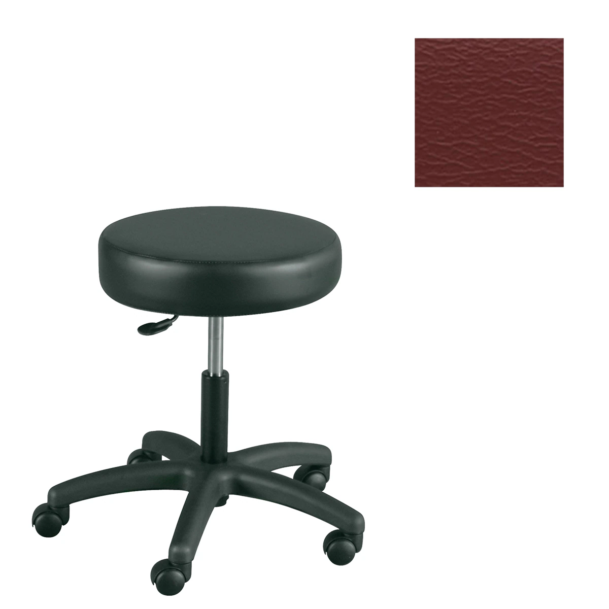 Winco Mfg Task Stool with Gas Lift, Burgundy, 250 lb Capacity