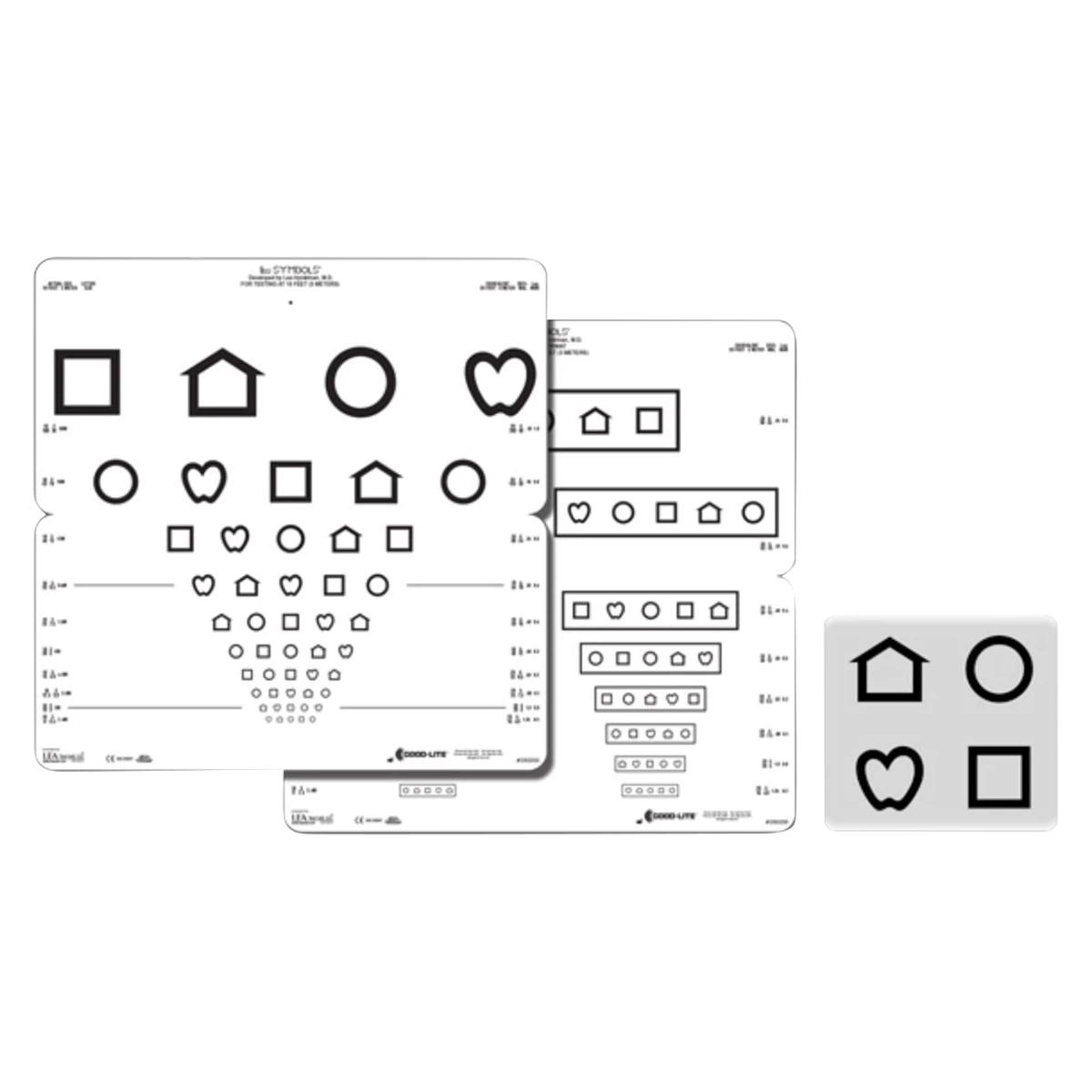 Good-Lite LEA Symbol Eye Chart, Monocular Test, 10' Testing Distance