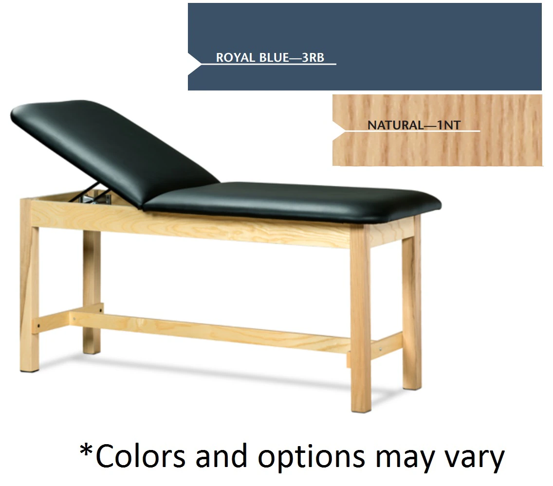Clinton Industries ETA Classic Treatment Table, Flat with Back, Royal Blue, 400 lb Capacity