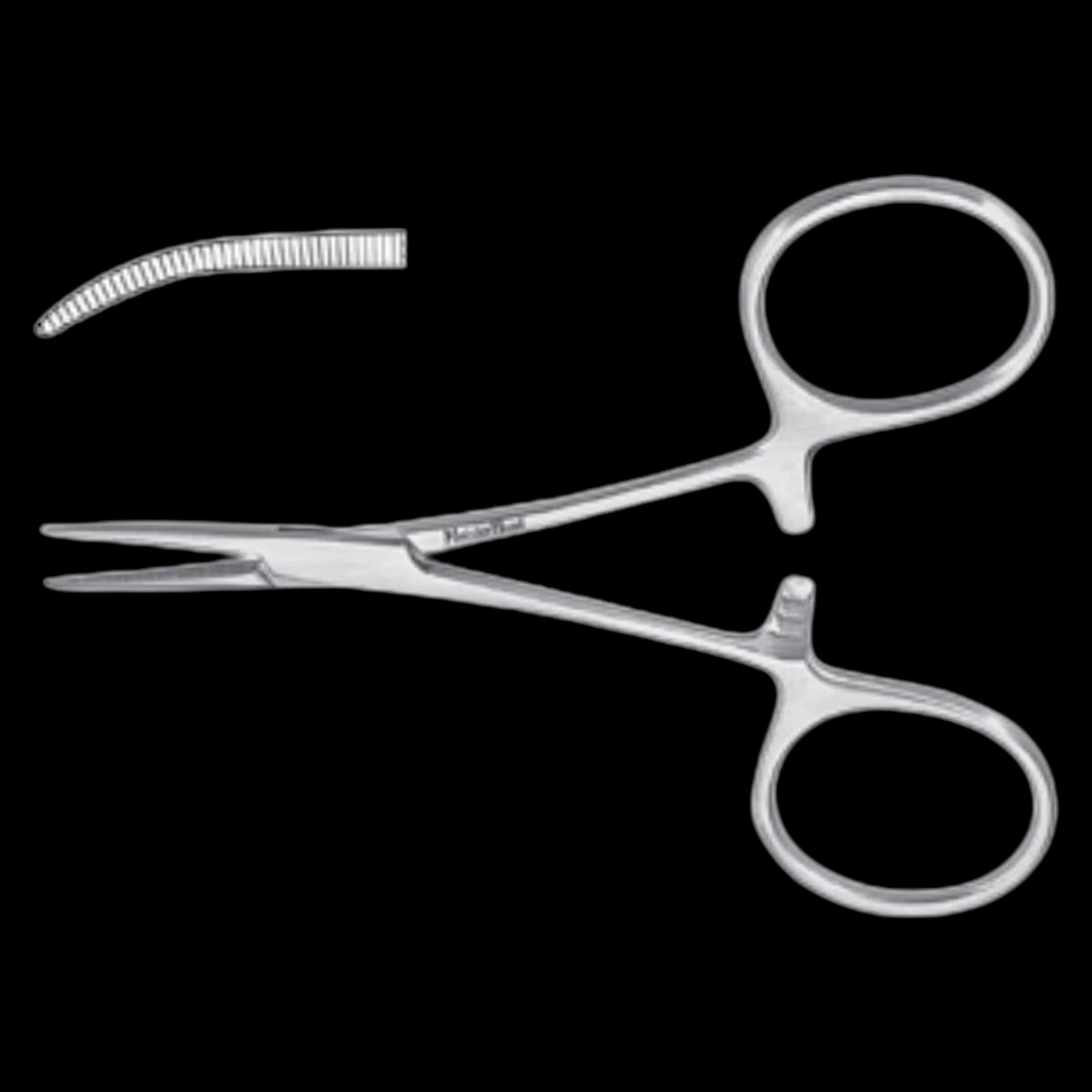 Meister-Hand Hartman-Mosquito Forcep, Curved, 4", Stainless Steel, Autoclavable, Each
