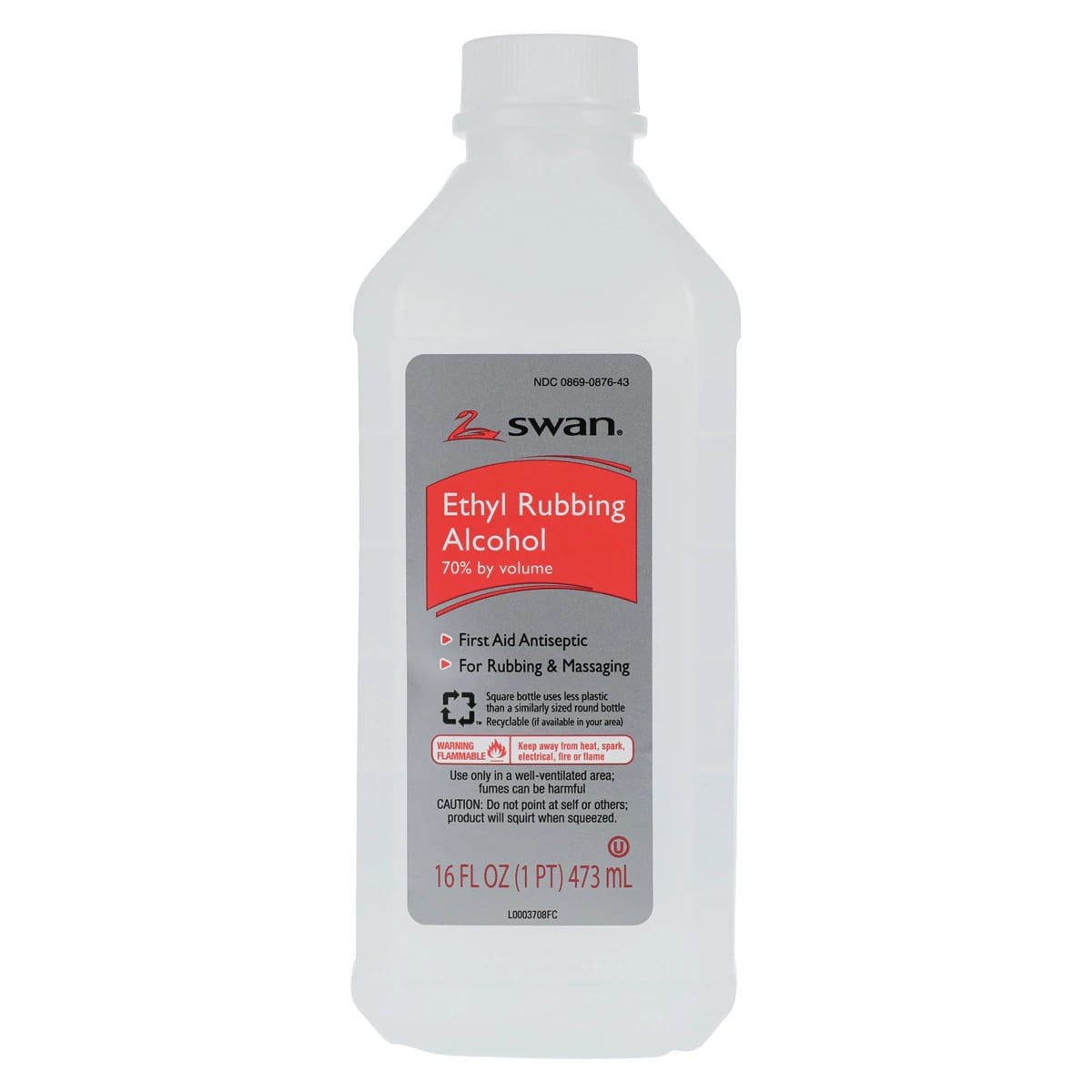 Cumberland Swan Ethyl Rubbing Alcohol Solution, 70%, 16 oz/Bottle