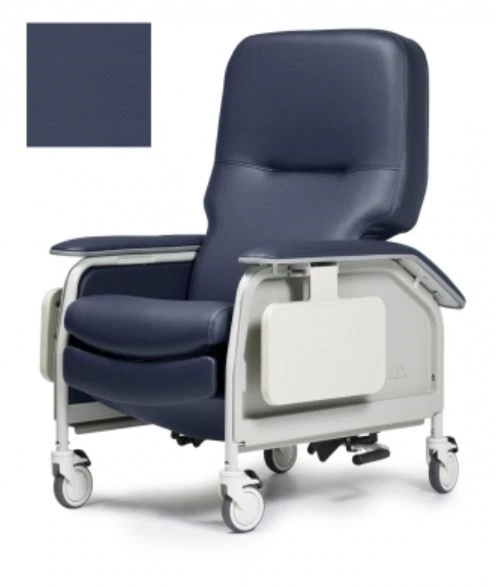 Lumex Recliner Deluxe Clinical Care, Vinyl, 350 lb Capacity, Imperial Blue, Each