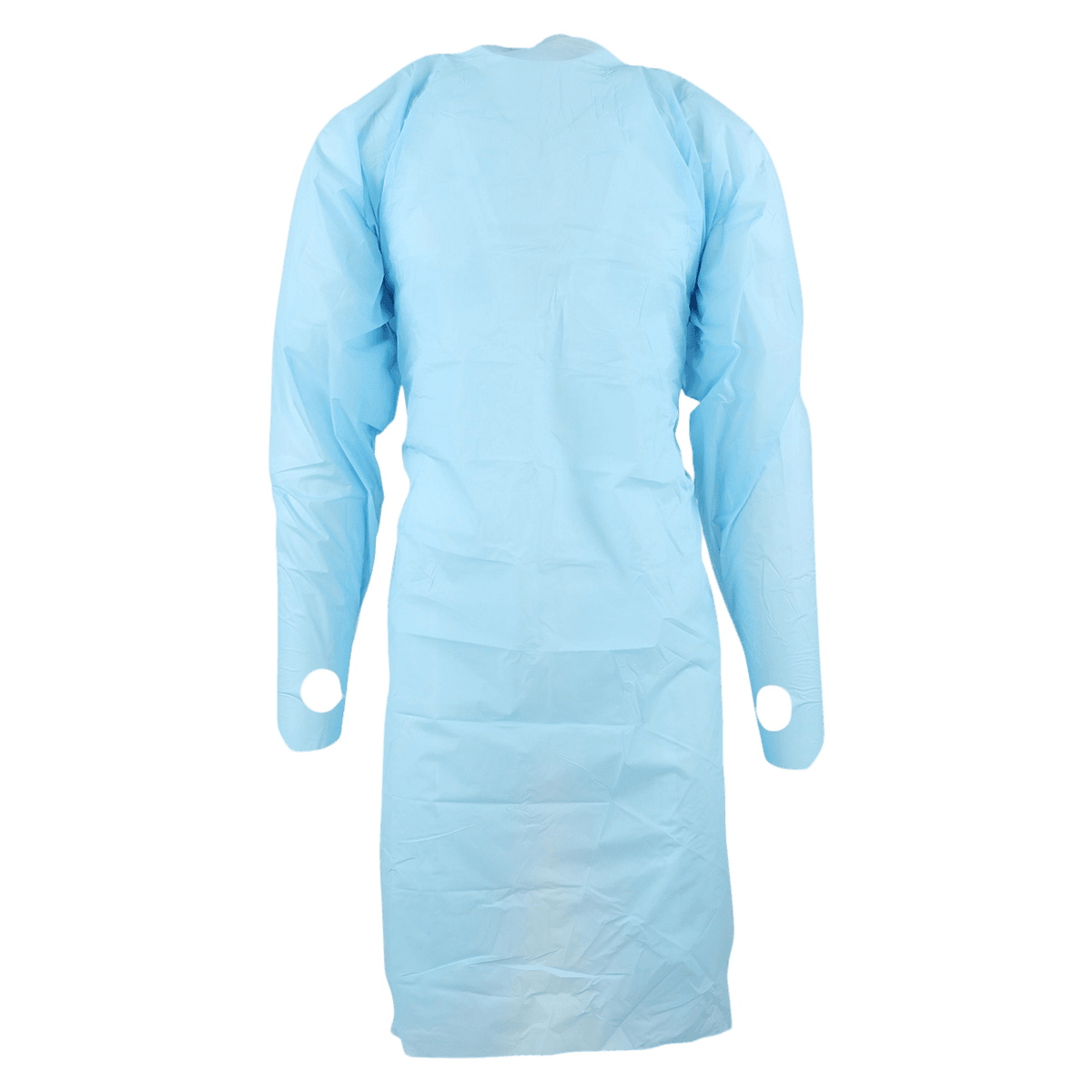 Thumbs Up Disposable Dialysis Gown, Polyethylene Film, Adult Regular/Large, Blue, Below Knee, Non-Sterile, Open Back, 15/Box