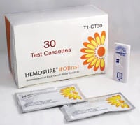 Hemosure iFOB Immunological Fecal Occult Blood (iFOB) Test Cassette, CLIA Waived, 30/Box