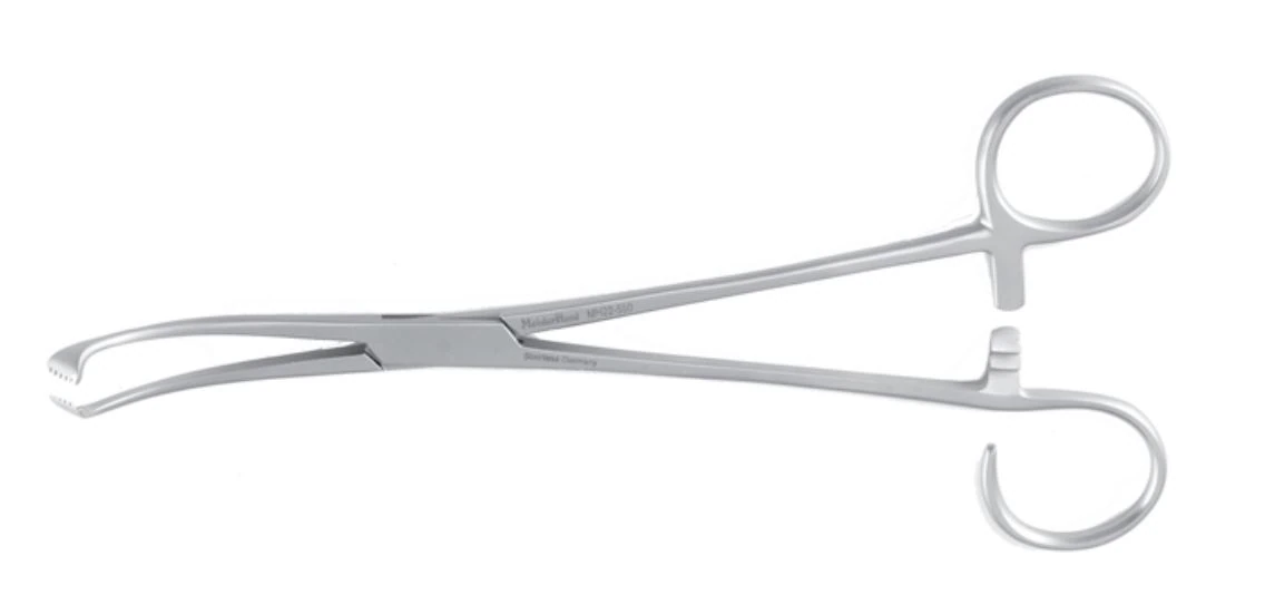 Miltex-Integra White Seizing Forceps, Medium Curve, 9-1/2" Stainless Steel, Autoclavable, Each