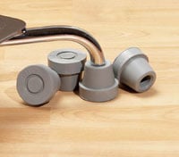 Sunrise Medical Quad Cane Tips, Rubber, Gray, 0.5"