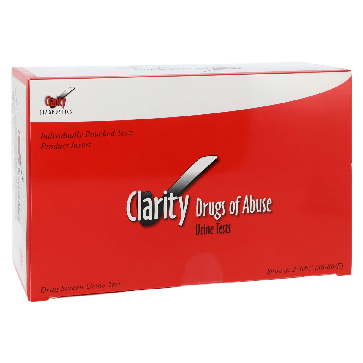 Clarity Diagnostics 10-Panel Drug Screen Urine Test Kit, CLIA Waived, 25 Tests/Box