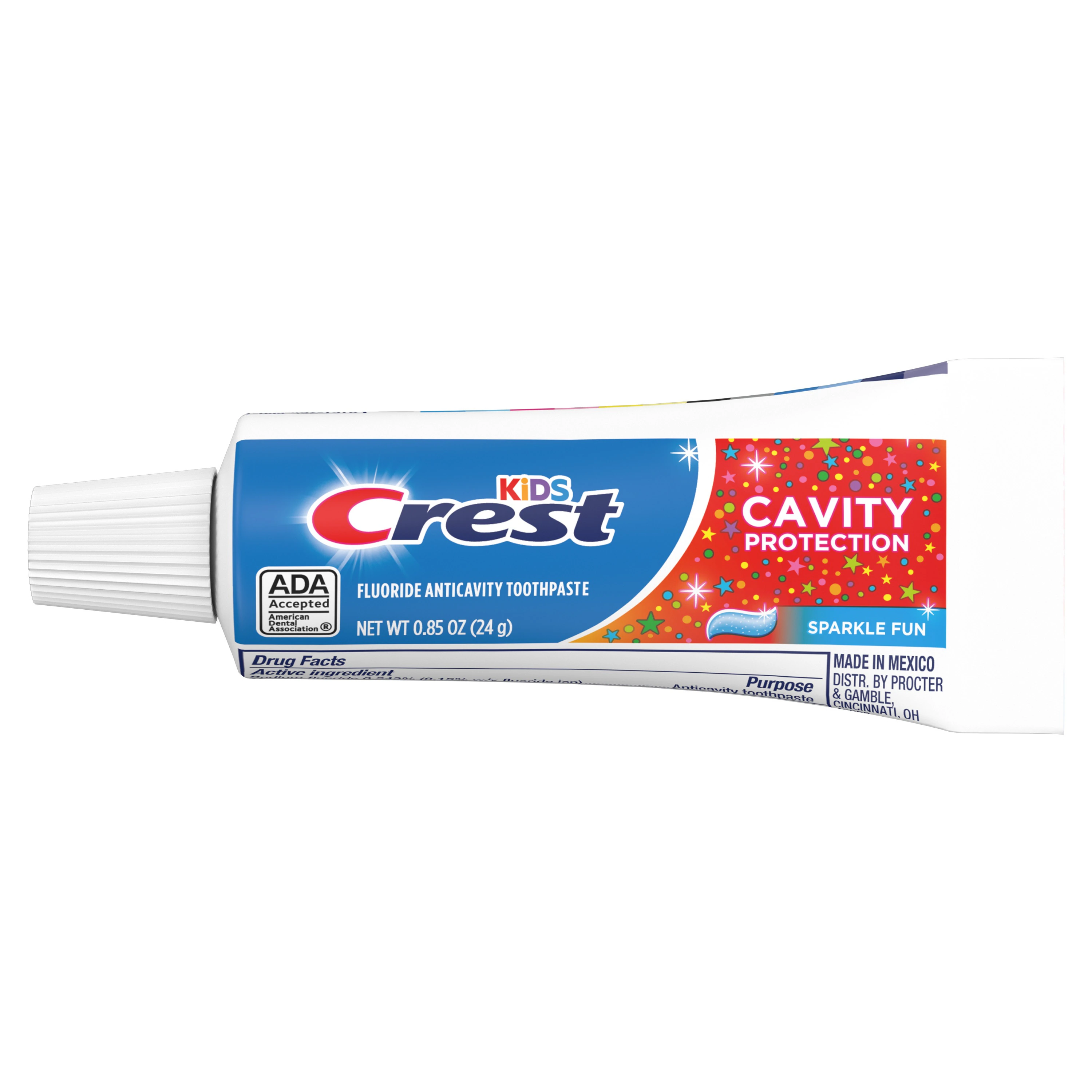 Crest Kid's Cavity Protection Sparkle Fun Toothpaste, Bubblegum, 0.85 oz Tube, 72/Case