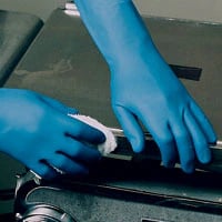 Ansell Perry Latex/Nitrile Blend Utility Gloves, Reusable, Flock-Lined, Blue, X-Large, 12 Pairs/Box