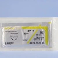 Softcat Plain Gut Suture, 5-0, 18", Absorbable, Undyed, Micropoint Premium Reverse Cutting 3/8 Circle Needle 13mm, 36/Box, DSMP13