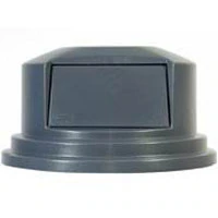 Rubbermaid Commercial BRUTE Dome Top Lid for 55 gal Round Waste Containers, Grey, Snap-Lock/Self-Closing, 1 Each