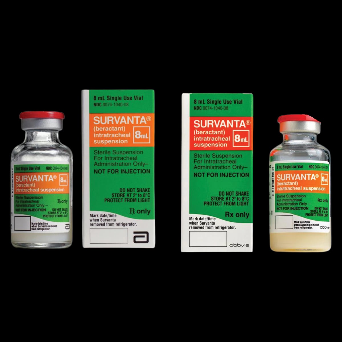 Survanta (Beractant) Intratracheal Suspension, 8 mL Single-Dose Vial