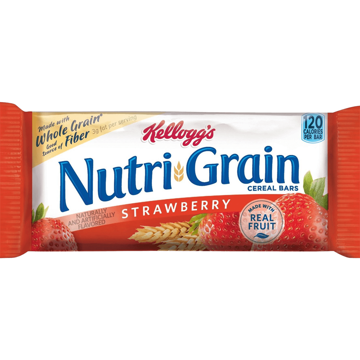 Kellogg's Nutri-Grain Bars, Strawberry, 1.3 oz, 16/Box