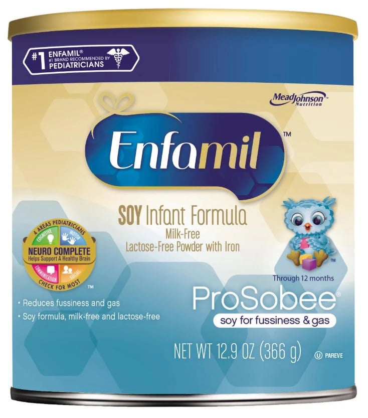 Enfamil ProSobee Lipil Infant Nutritional Formula, Soy-Based, 12.9 oz Can, 6/Case