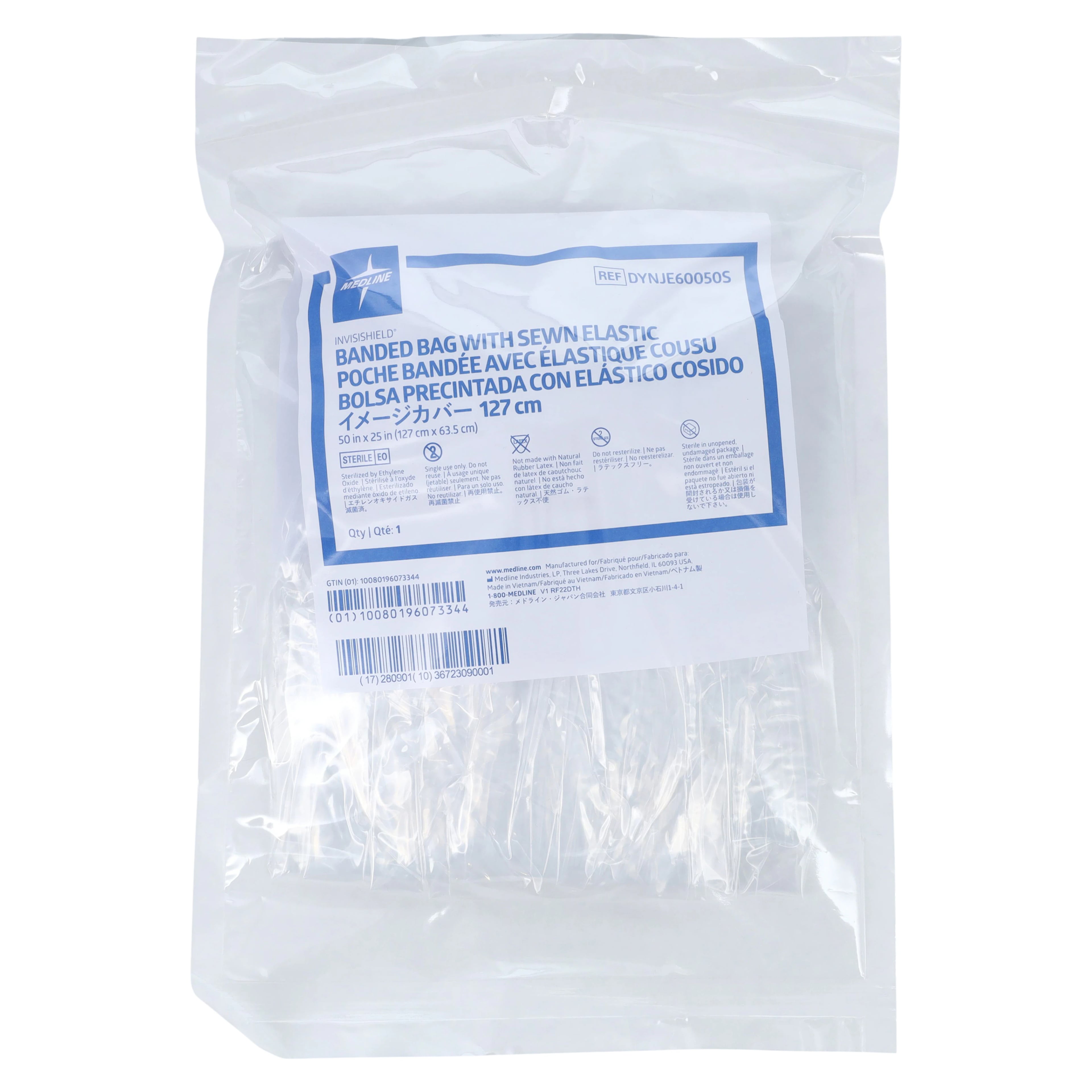 Medline InvisiShield 50" Sterile Banded Bag, Clear