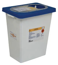 Cardinal Health Pharmaceutical Waste Container, 8 Gallon, White/Blue, Vertical Entry, 17.75 x 11 x 15.5 in, 10/Case