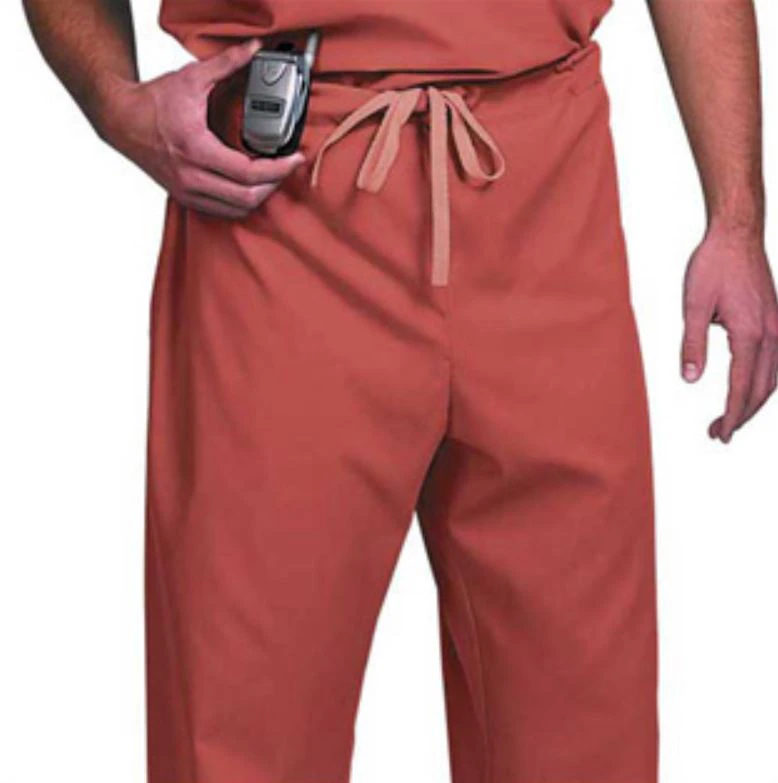 Fashion Seal Unisex Scrub Pant, X-Small, Salmon, 65% Polyester / 35% Cotton, Drawstring, 1 Pocket, Reusable