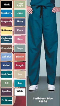 Fashion Poplin® Salmon Fashion Scrub Pants, Unisex XX-Large, Latex-Free, Non-Fluid Resistant, 1 Each