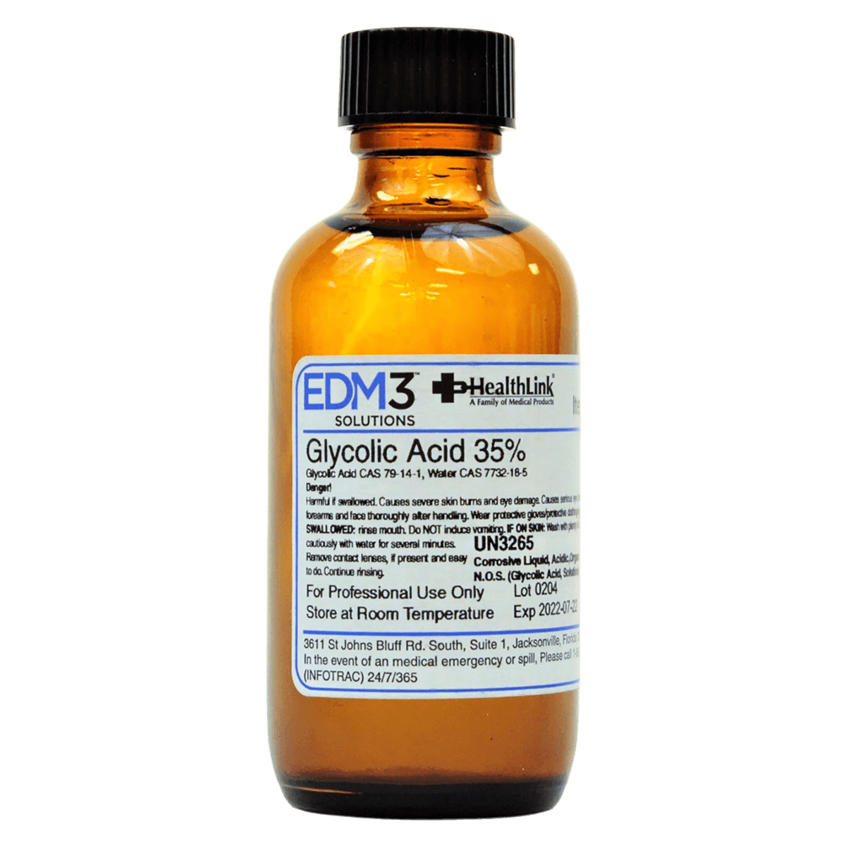 Glycolic Acid 35% Reagent, 2 oz Bottle with Color Chart