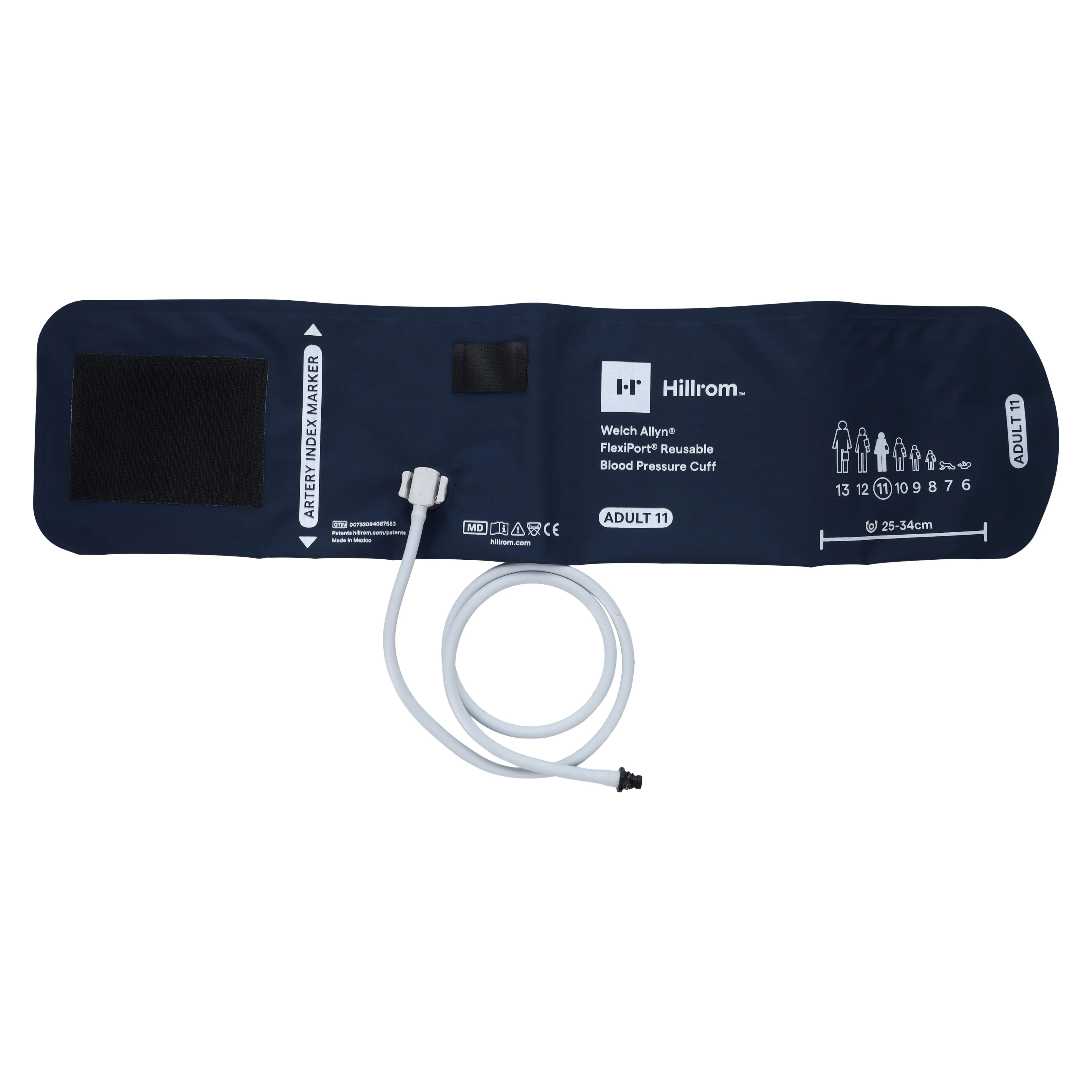 Welch Allyn FlexiPort Reusable Blood Pressure Cuff, Size 11, Navy Blue, Latex-Free