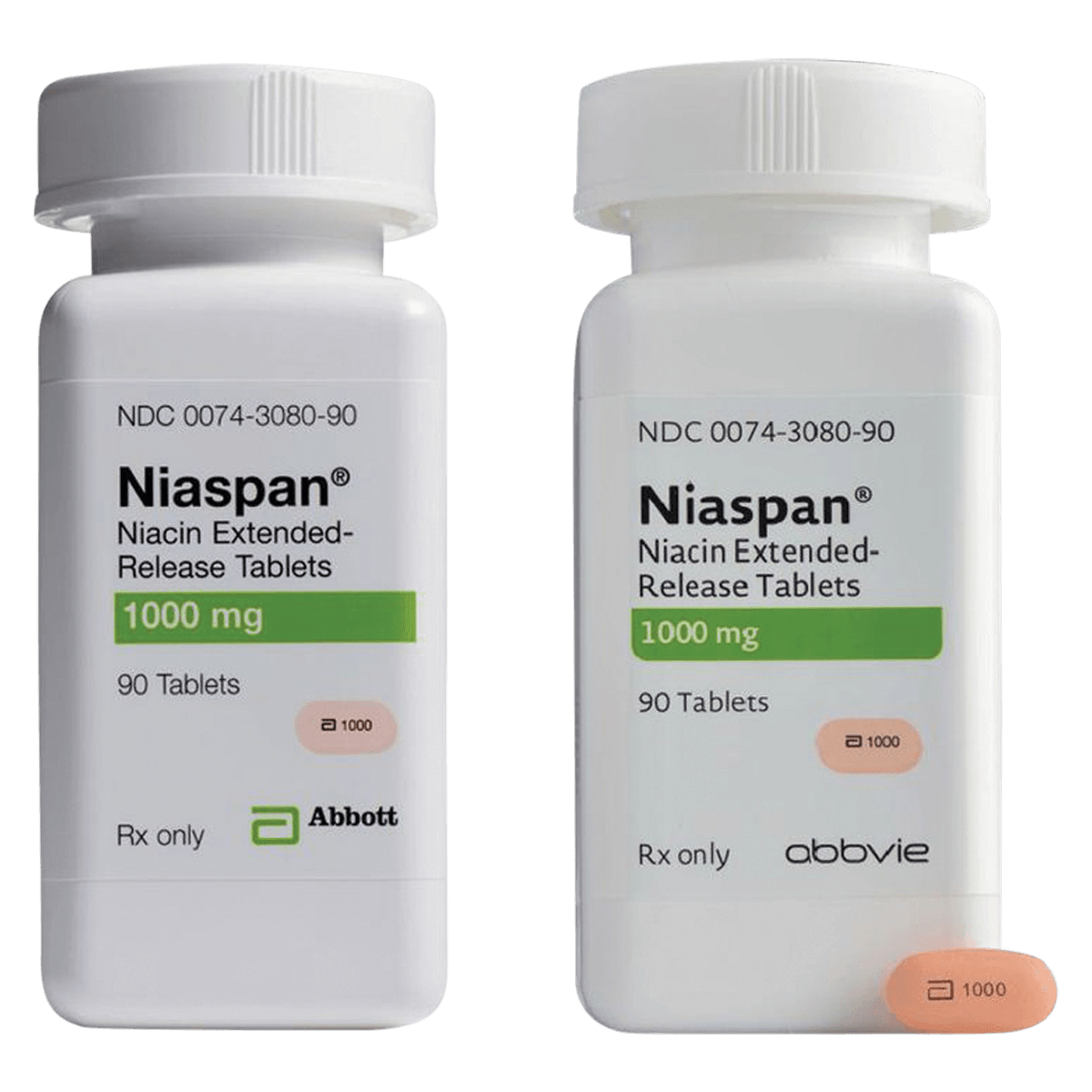 Niaspan (Niacin Extended-Release) Tablets, 1000 mg, 90/Bottle