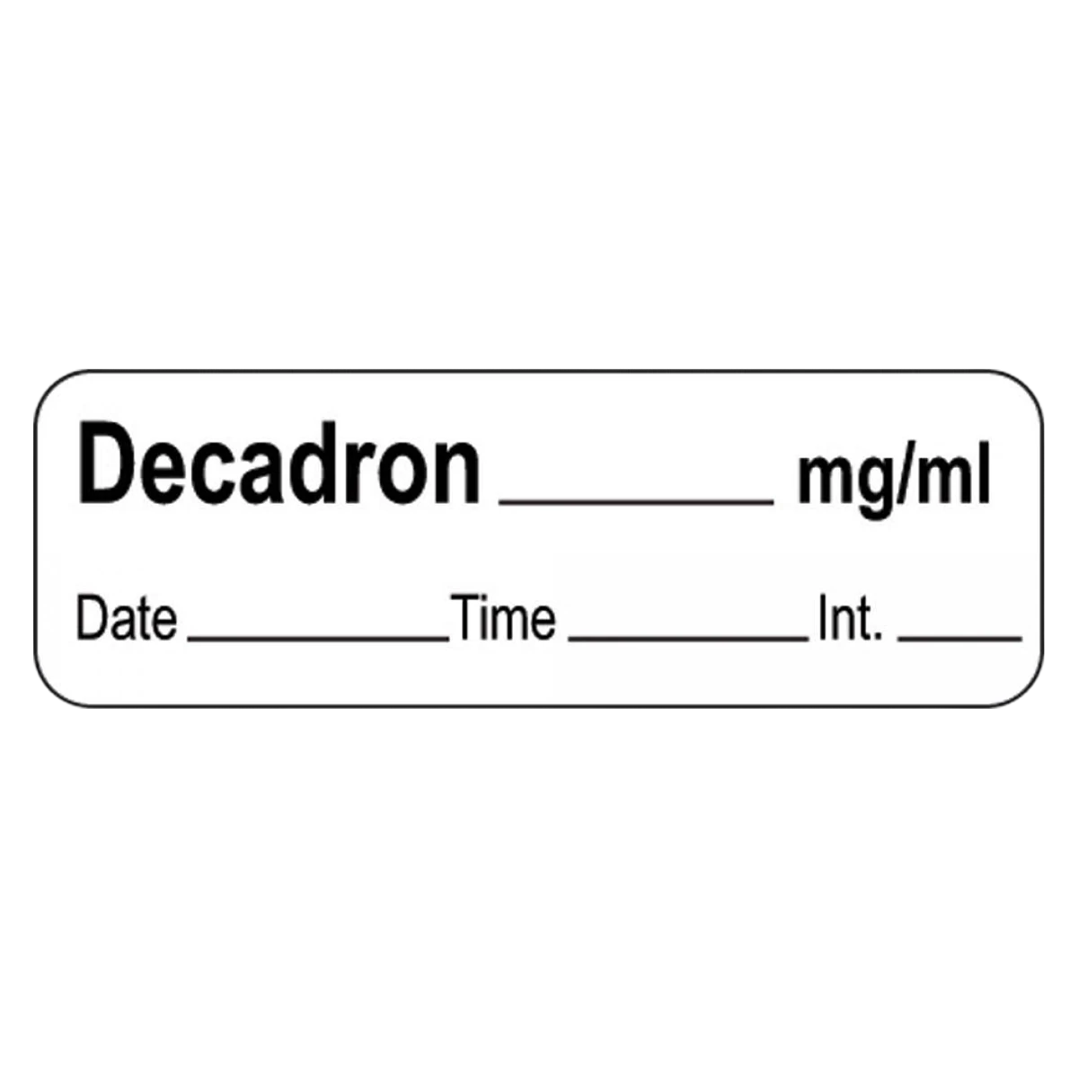 Decadron Labels White, Anesthesia, mg/ml, 1-1/2x1/2", 600/Roll