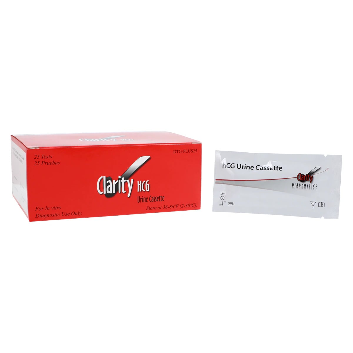 Clarity hCG Urine Pregnancy Test Cassette, CLIA Waived, 25/Box
