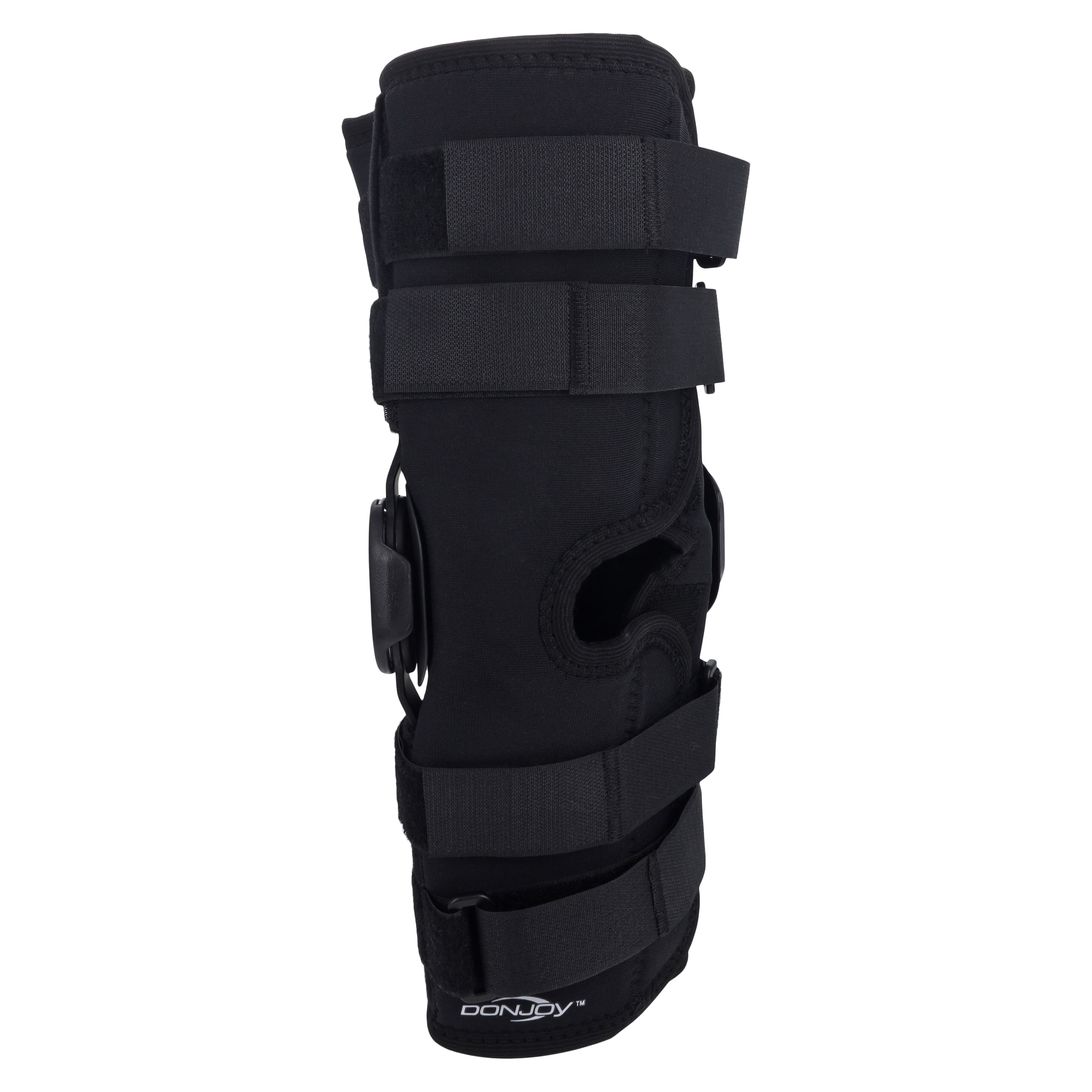 DJO Playmaker Knee Brace, Adult Medium, Drytex, Black, 18.5-21"