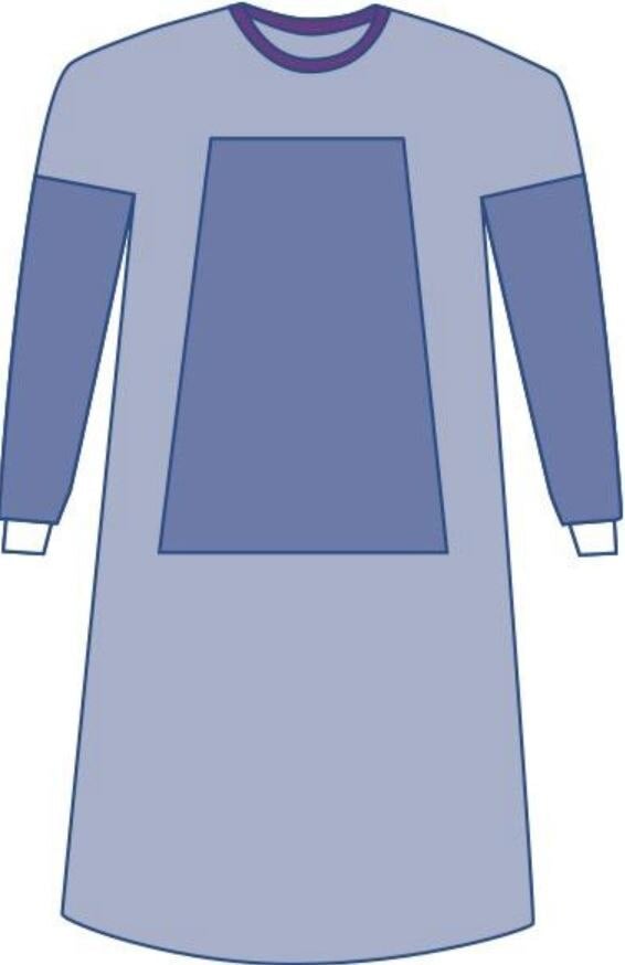 Aurora Surgical Gown, Reinforced Fabric, 43" Length, Sterile, Large, 30/Case