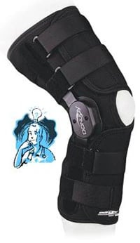 DJO Playmaker Knee Brace, Adult, Drytex, Black, 3X-Large (29.5-32")