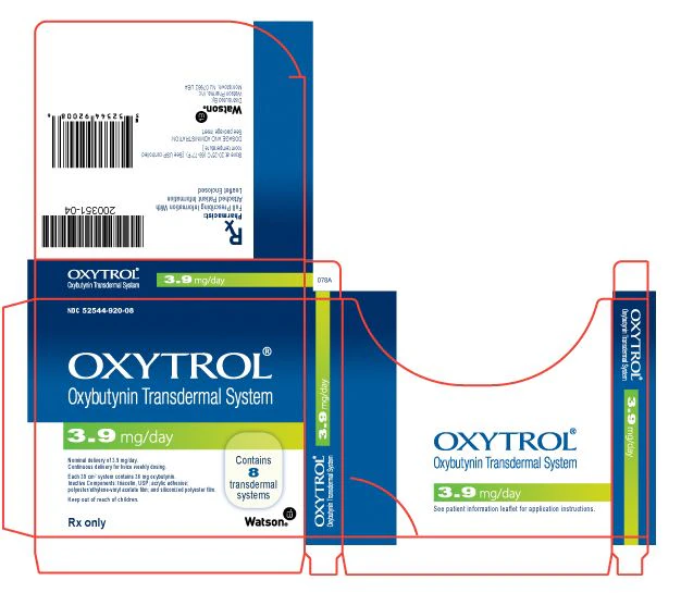 Oxytrol Transdermal System 3.9 mg/24 hr Patch, 8 per Box