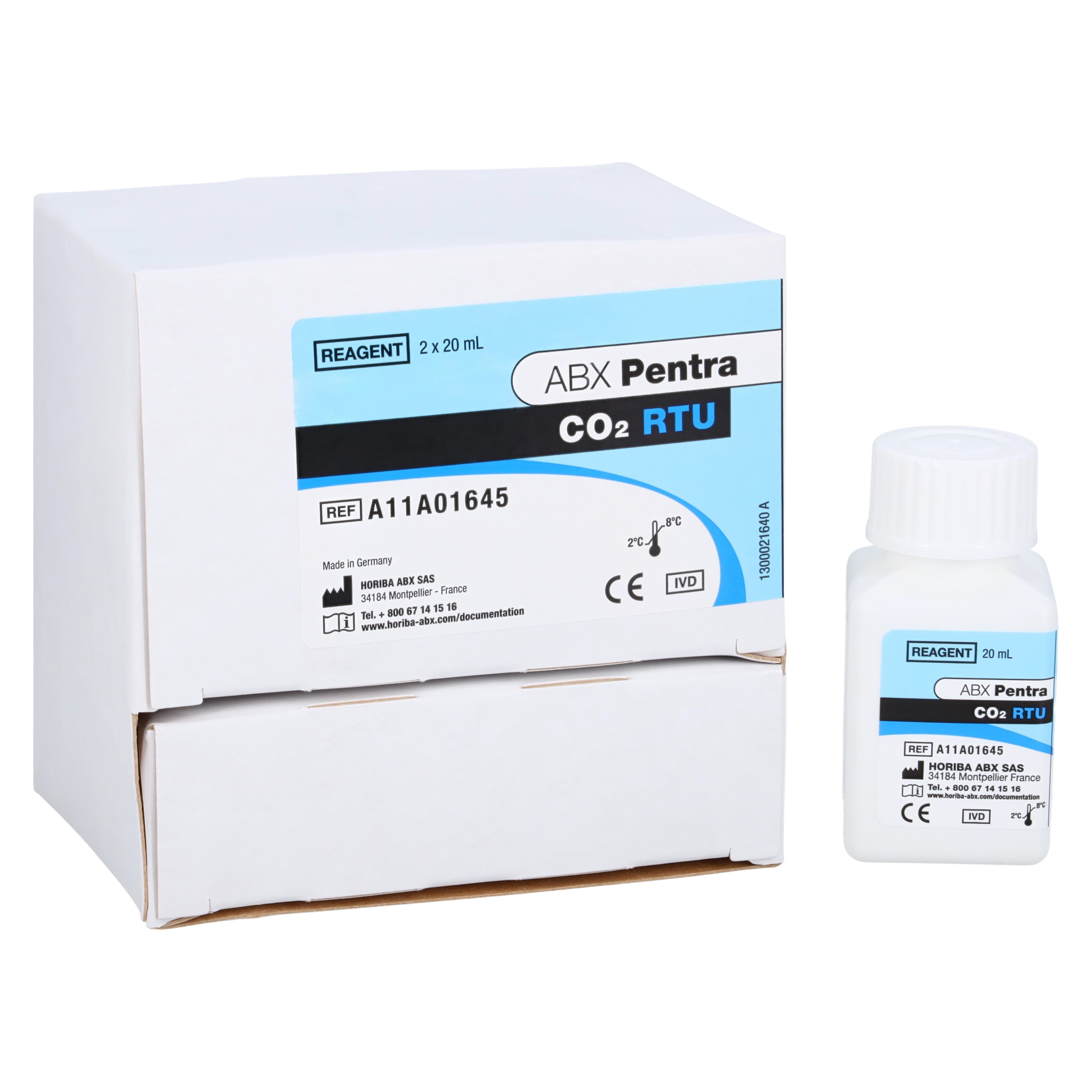 CO2 RTU Cassette, Pentra C400/C200 Carbon Dioxide Reagent, 2x20mL, 200 Count Vial Bottle, UV Enzymatic