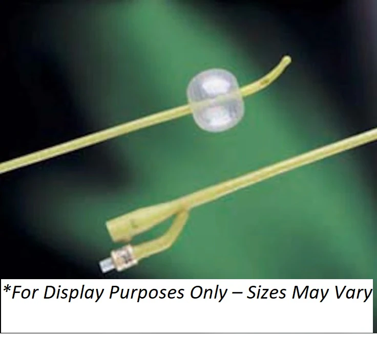 Bard Medical 2-Way Foley Catheter, Tieman (Medium Coude) Olive Tip, Silicone Coated, 14 Fr, 5 cc Balloon