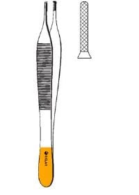 Sklar Adson Dressing Forceps, 4-3/4", Tungsten Carbide, Serrated, Each