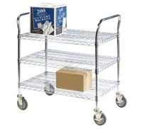 Lakeside Heavy Duty Utility Cart, 36" x 18" x 39", 4 Swivel Casters