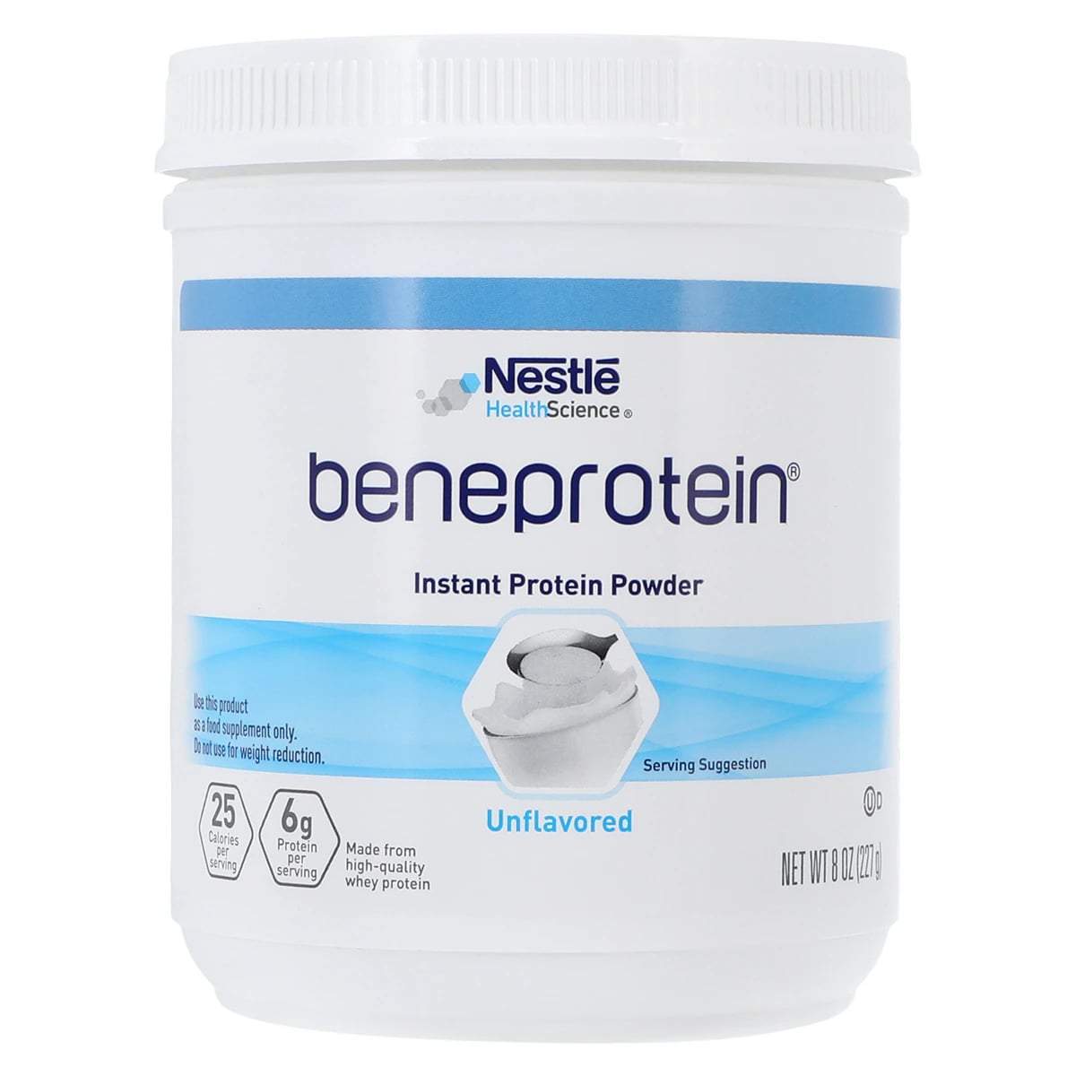 Resource Beneprotein Instant Protein Powder, Unflavored, 8 oz Can, 6/Case