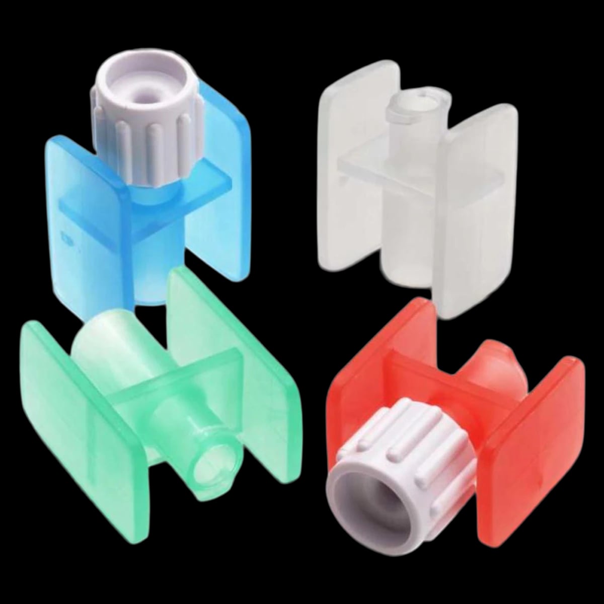 Baxter Rapid-Fill Infusion Connector, Luer Lock-to-Luer Slip, Sterile, Red, 50/Case