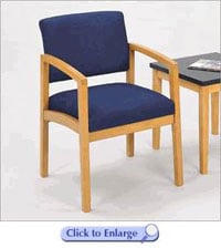 Lesro Lenox Armed Guest Chair, Wood Finish, Grade 2