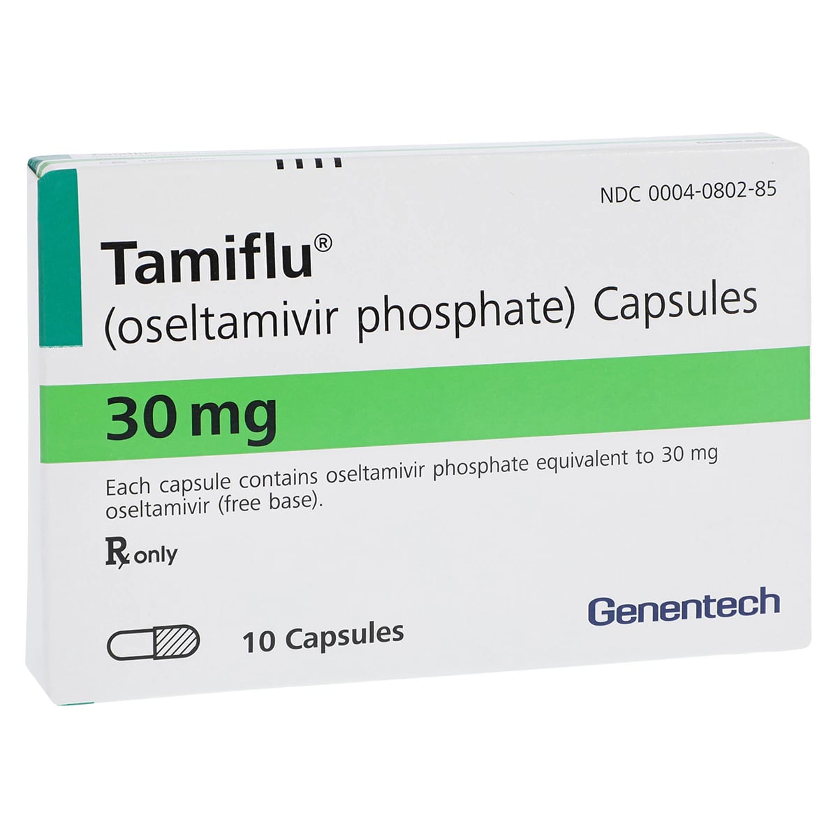 Tamiflu (Oseltamivir Phosphate) Capsules 30 mg, Blister Pack of 10, Rx Only