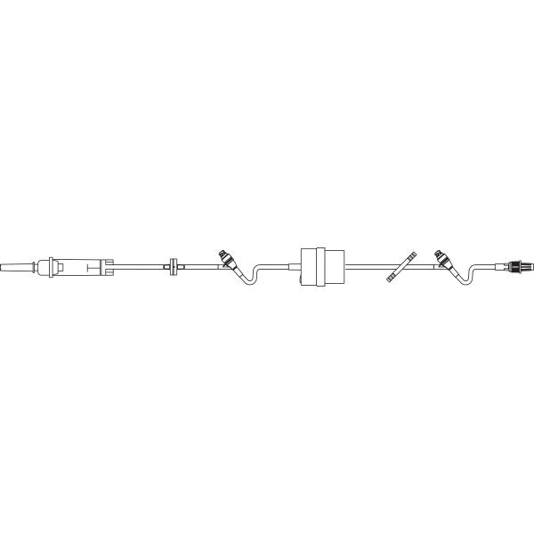 Baxter Continu-Flo IV Solution Set, Y-Type Injection Site, 10 Drops/mL, 96" Tubing, Male Luer Lock Adapter, 48/Case