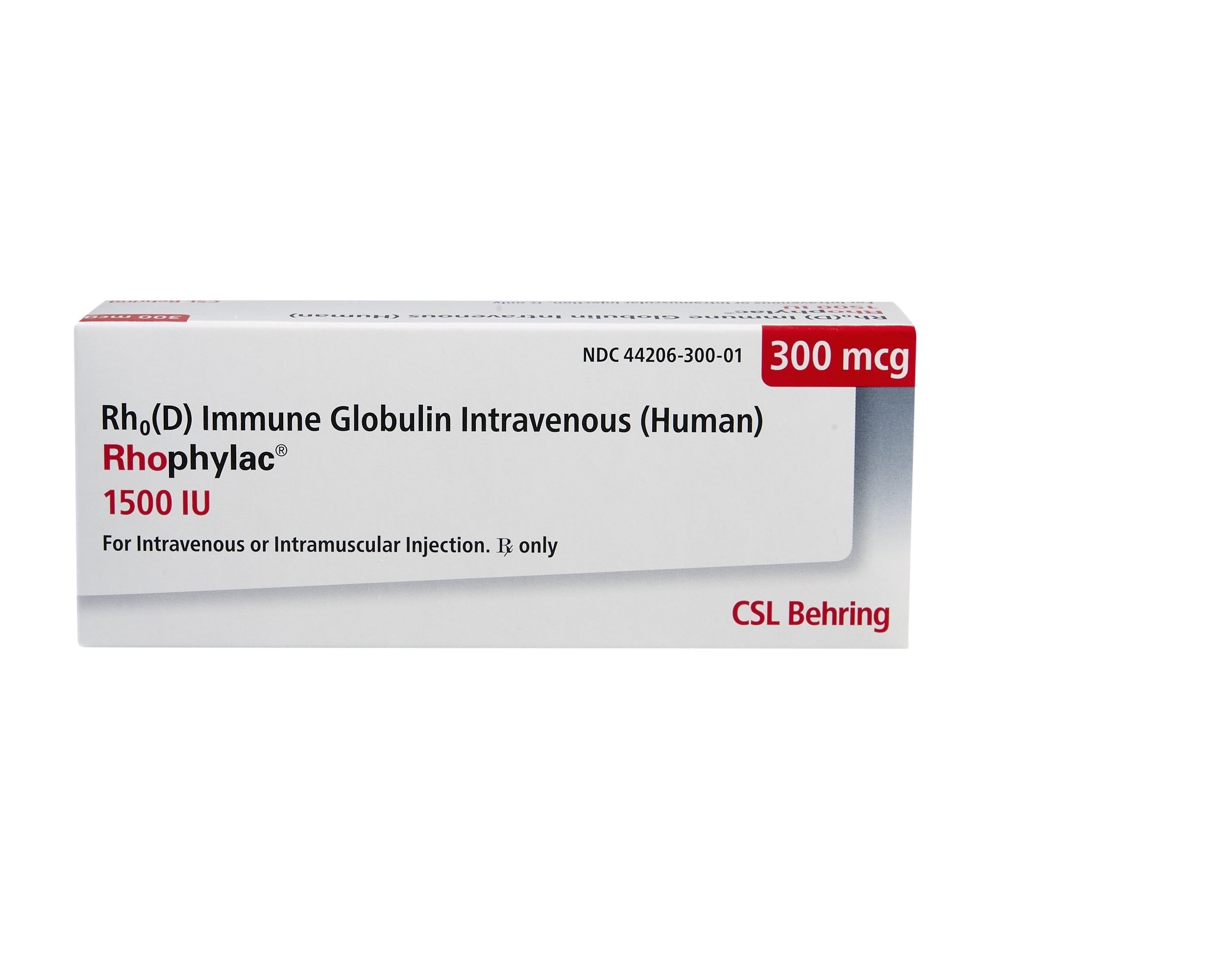 Rhophylac Injection 300mcg, Prefilled Syringe, 2mL, Powder-Free, Non-Returnable
