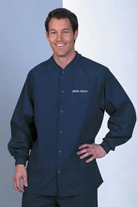 Fashion Seal Unisex Warm-Up Jacket, Navy, Small, 65% Polyester / 35% Cotton, 2 Pockets with Scissor Holder, Reusable